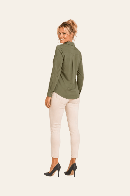 Linnen blouse met losse pasvorm