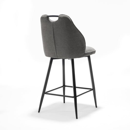 Barkruk in naturel met antraciet bekleding