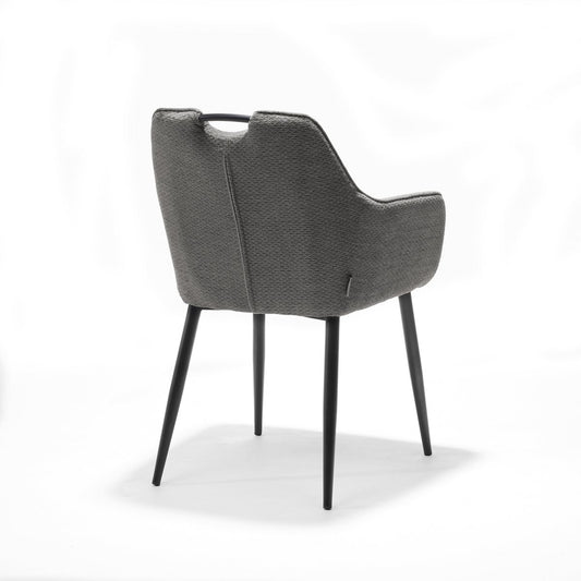 Comfortabele armstoel in zwart met antraciet bekleding