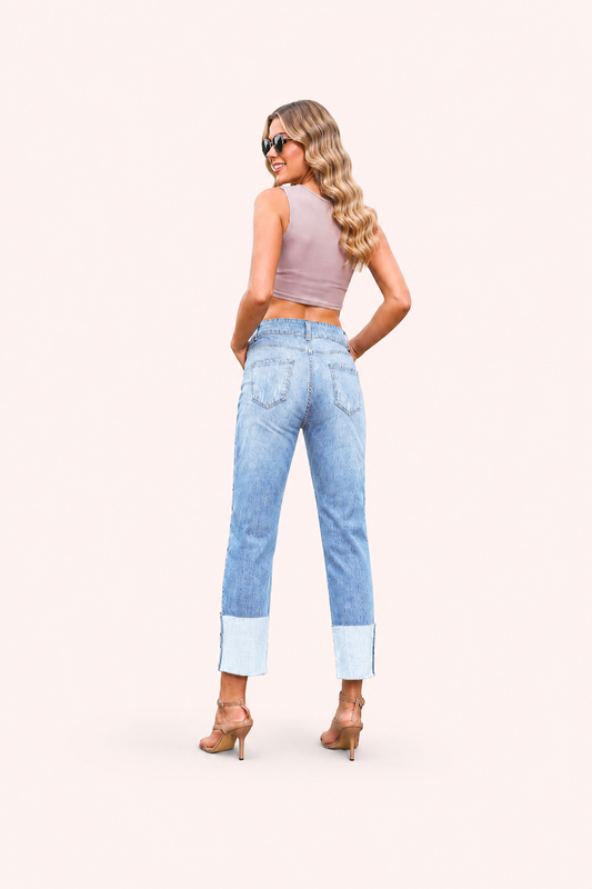 Jeans met hoge taille