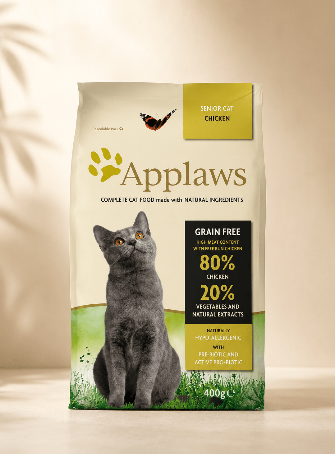 Applaws senior cat chicken graanvrije droogvoeding voor oudere katten.