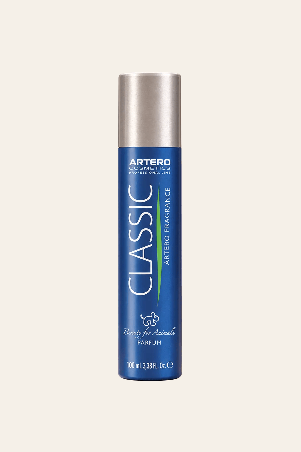 Artero Classic parfumspray voor honden in donkerblauwe aluminium flacon met zilverkleurige dop en verticale Classic-opdruk.