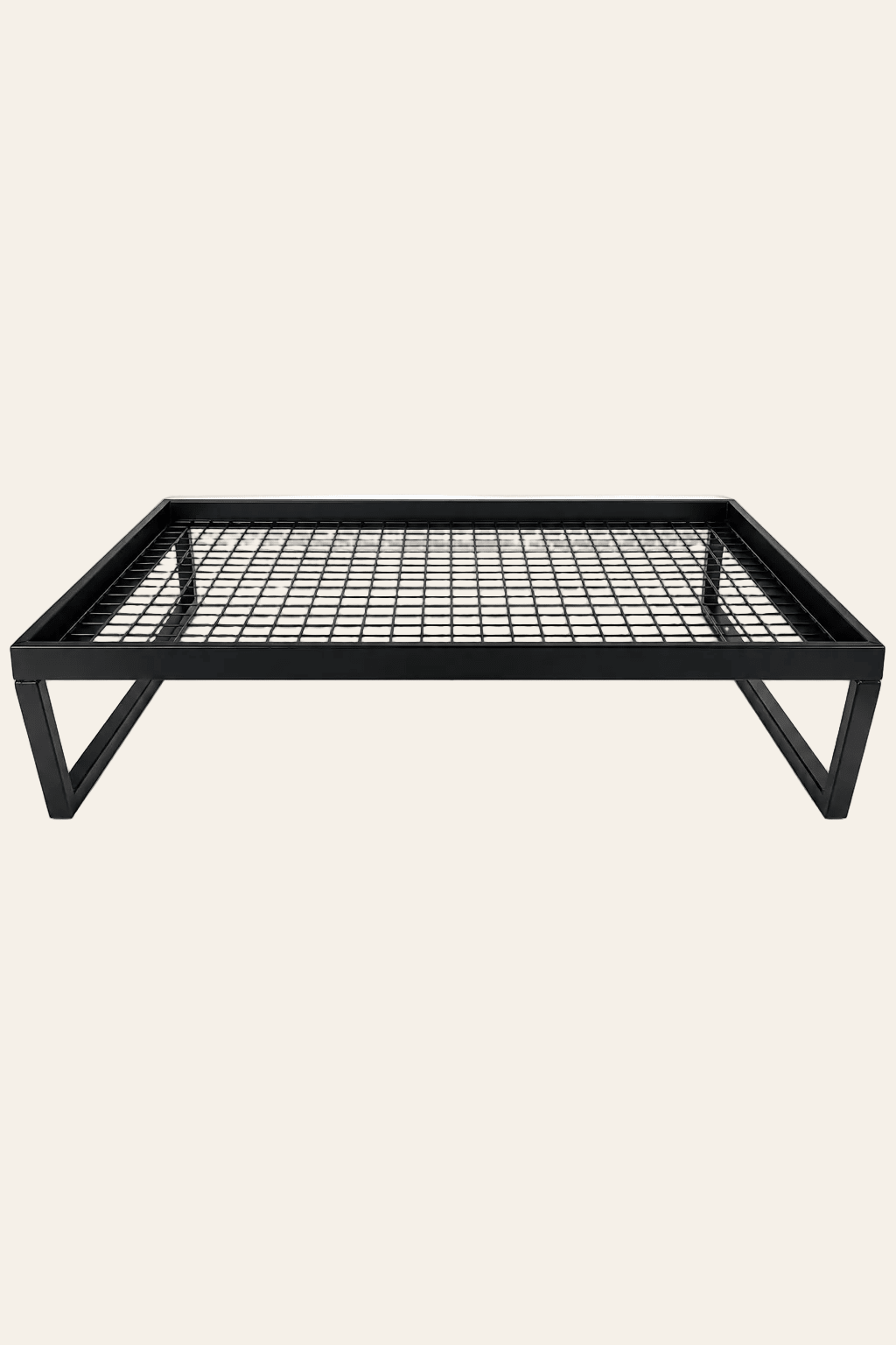 Bia Air Frame zwart verhoogd metalen frame voor Bia Bed maat 4 met roosterconstructie en afmetingen 87x72x17 cm.