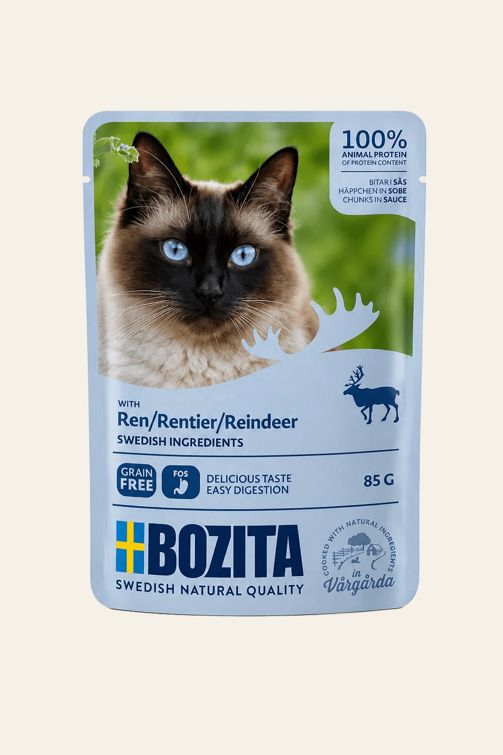 Bozita cat natvoer met rendiervlees in saus 12 x 85 g