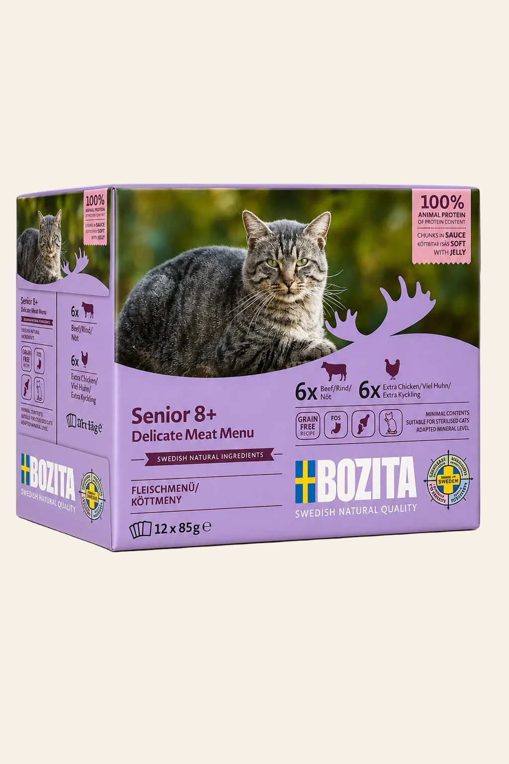 Bozita cat senior 8+ multibox met maaltijdzakjes 12 x 85 g