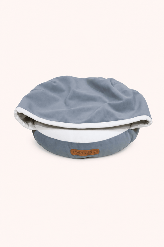 ChaNest blauw katten bed in meubelfluweelt