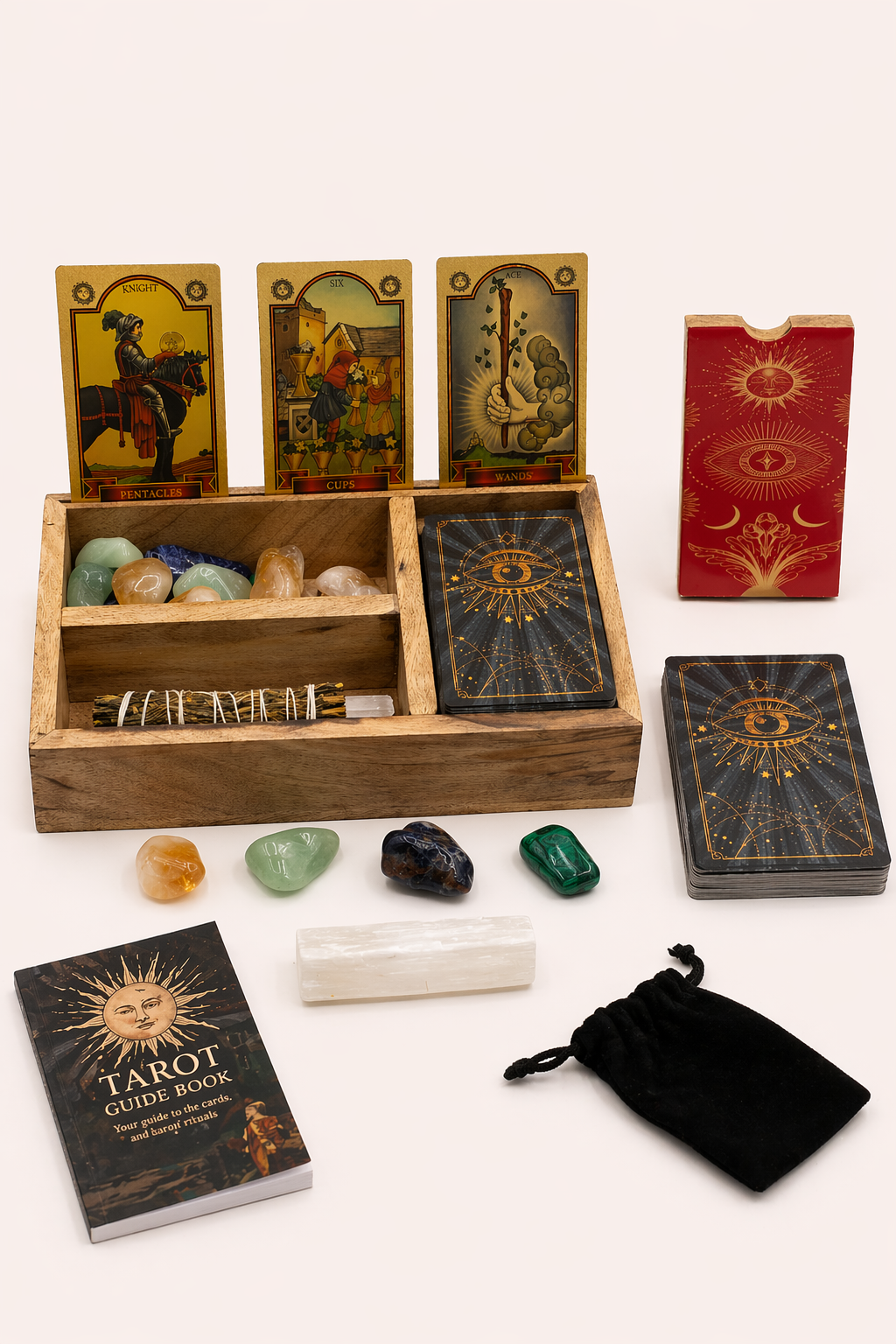 Driedelige tarotdoos met kaarthouder