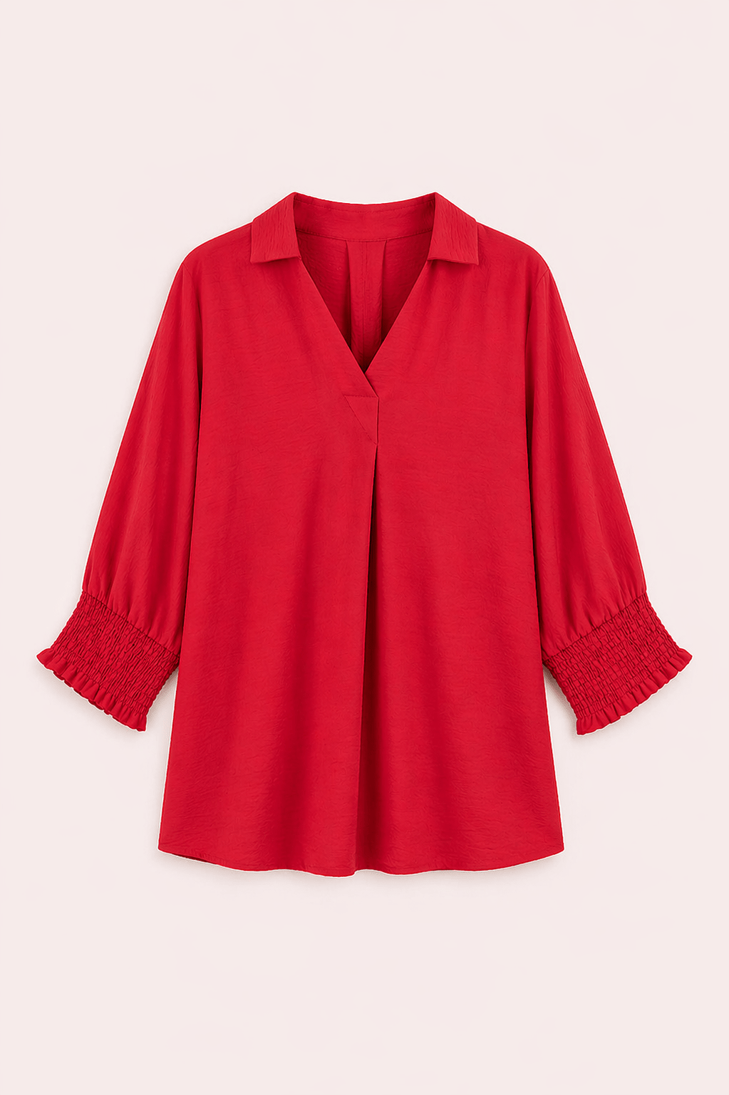Blusa roja oversize con mangas murciélago