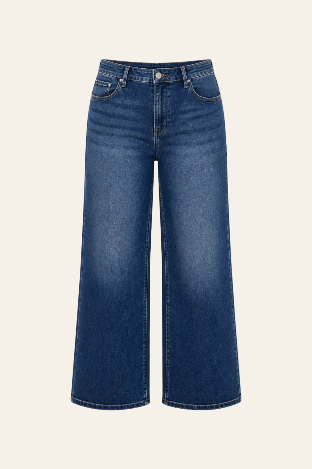 Stonewash blauwe jeans met hoge taille