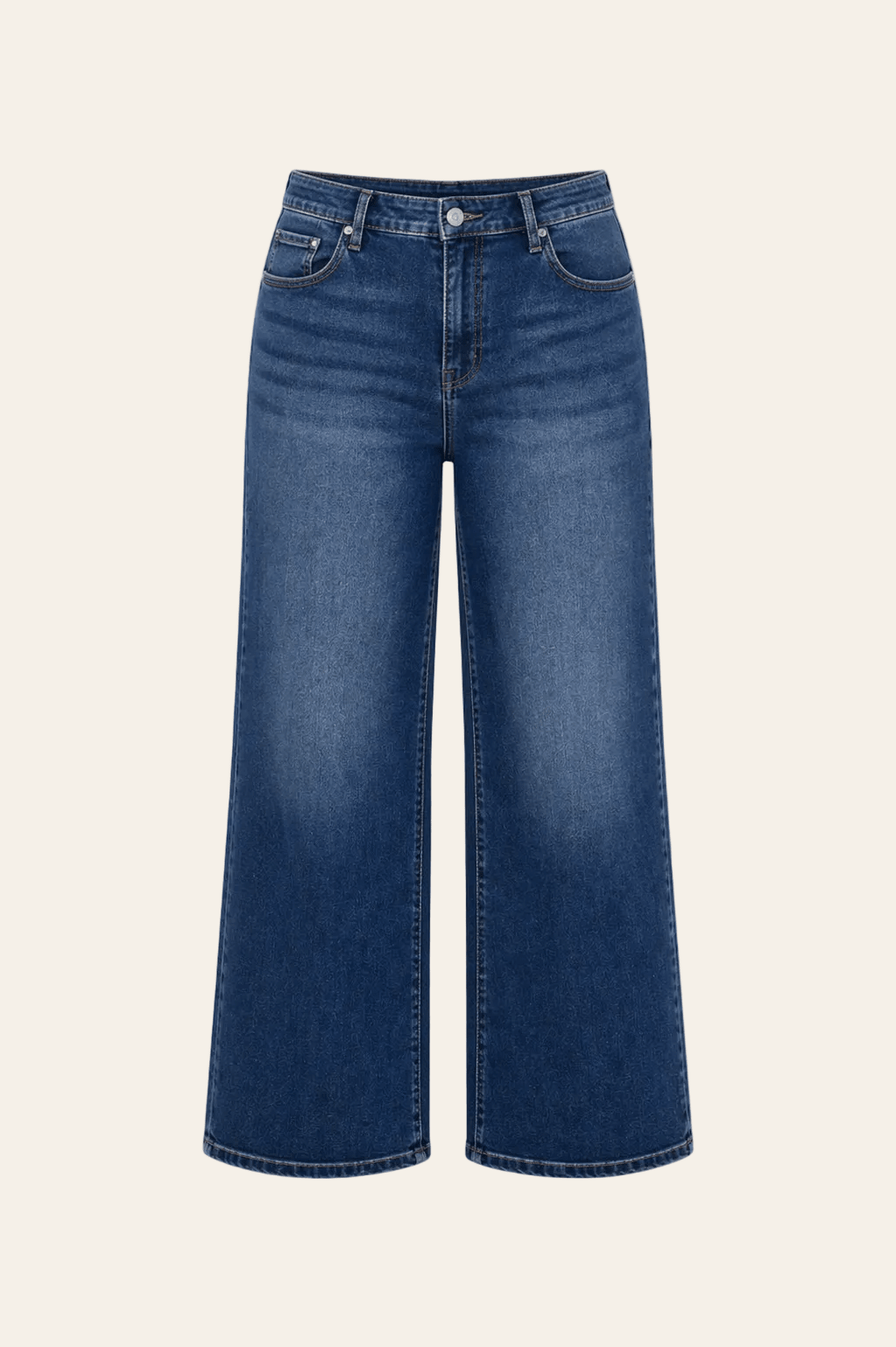 Vaqueros stonewash azules de talle alto