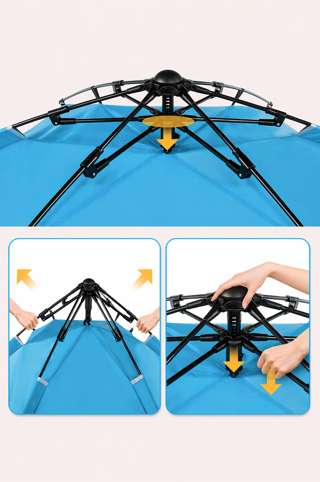 Outdoor Camping Fiberglass Pole Oxford Cloth Beach Tent