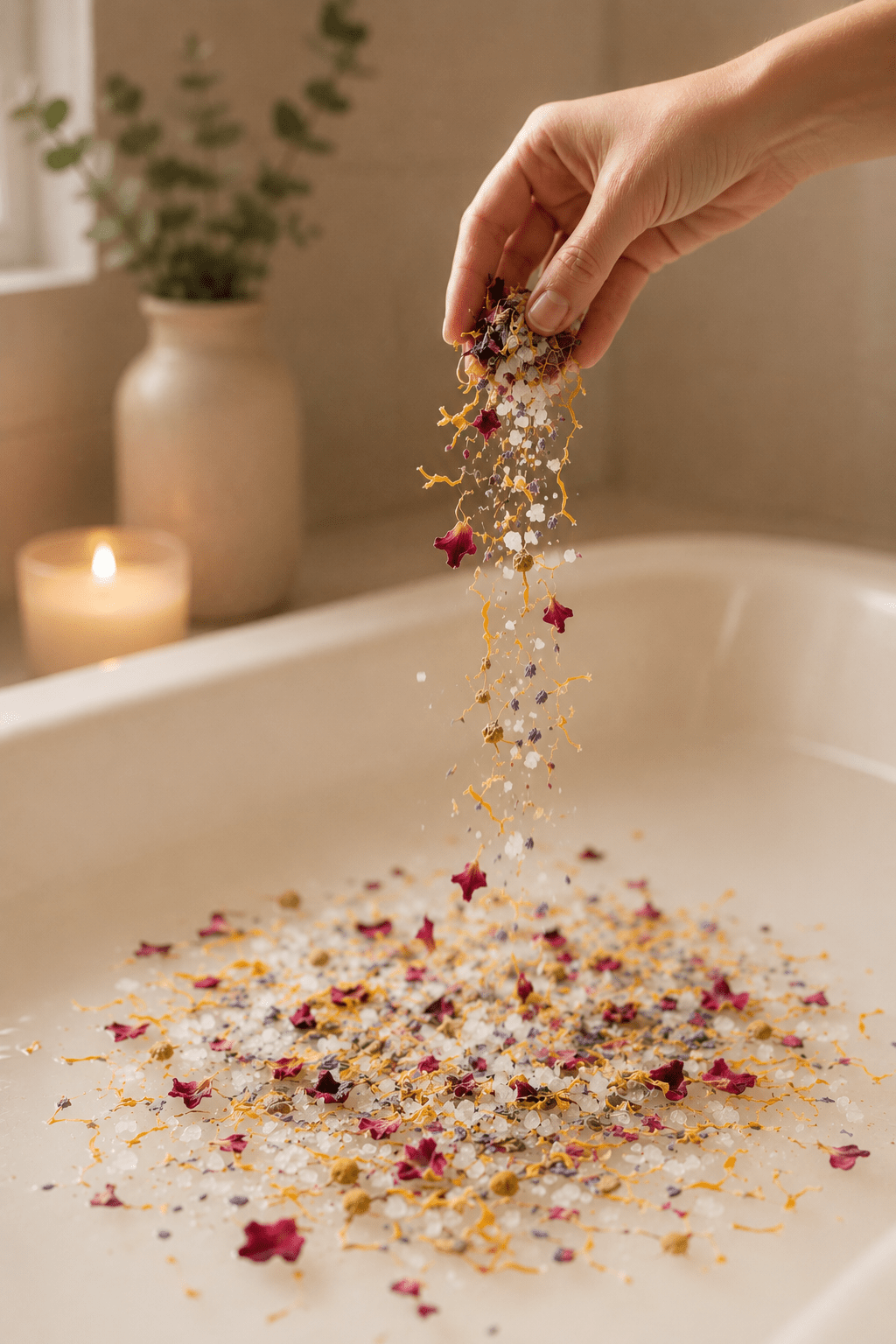 Sales de baño florales naturales