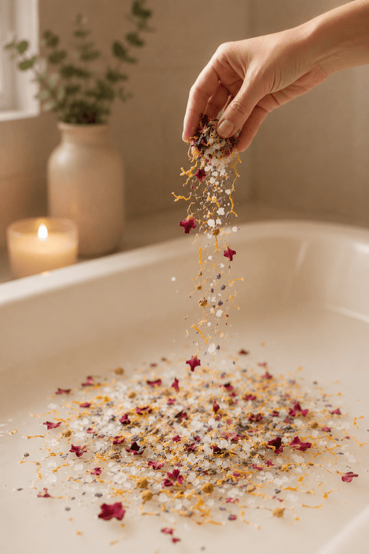 Sales de baño florales naturales