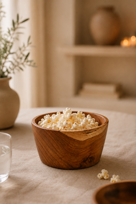 Snackkom naturel teakhout