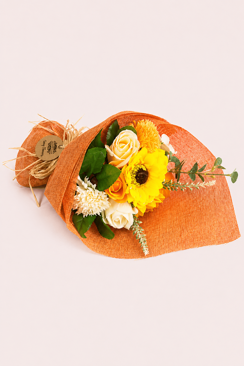 Standing Soap Flower Bouquet - Orange