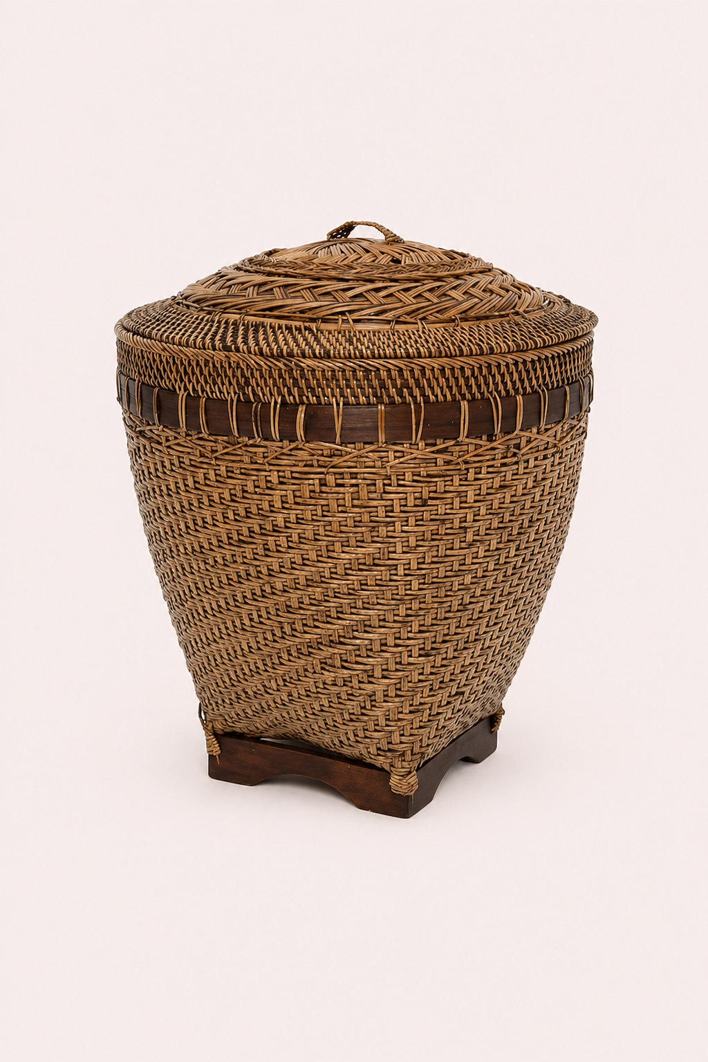 Rotan opbergmand naturel bruin met patroon