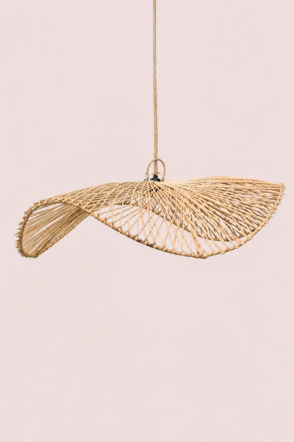 Rotan hanglamp hoedenvorm naturel