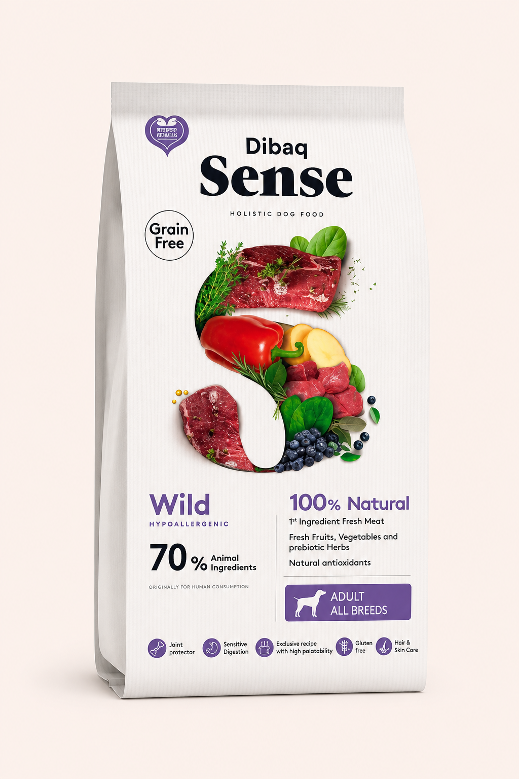 Dibaq sense hert en wild zwijn graanvrij 2 kg