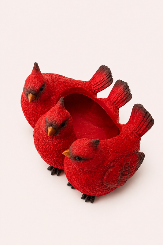 Bloempot decoratie drie vogels