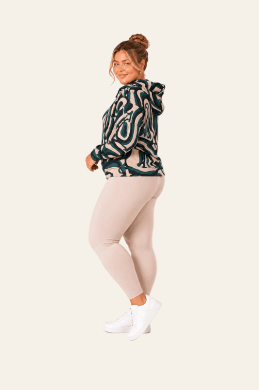 Women's hooded sweatshirt with wave pattern