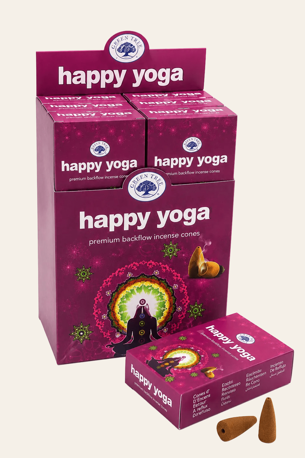 Green tree happy yoga backflow wierookkegels voordeelset 12 stuks