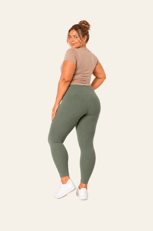 Women's ribbed high-waisted leggings