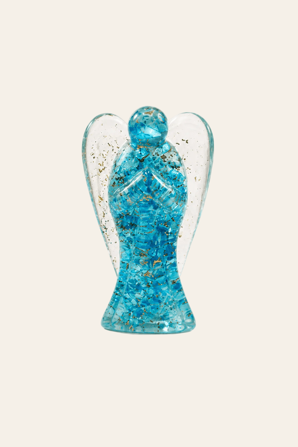 Grote engel van blauwe topaas orgoniet 20cm