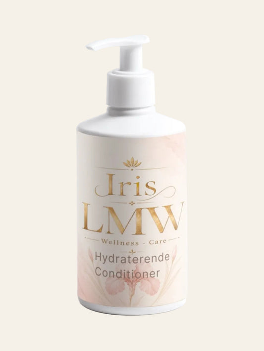 Iris LMW fles hydraterende conditioner met zichtbaar productetiket.