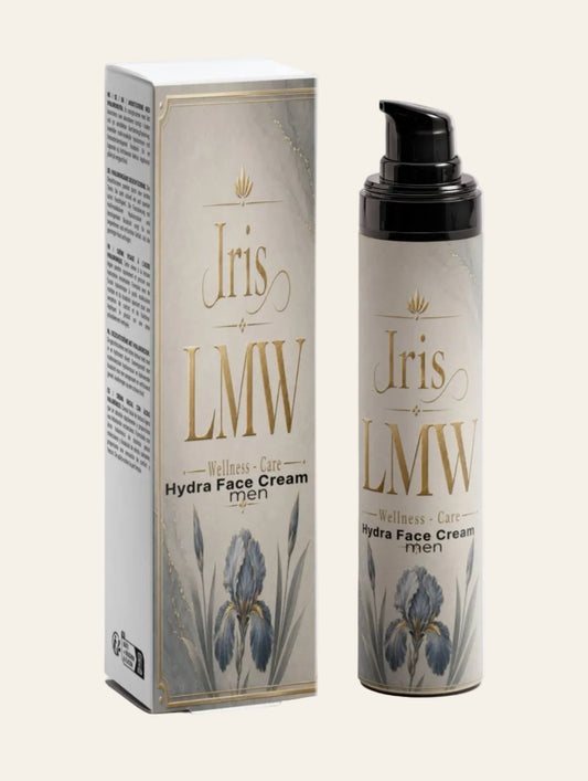 Iris LMW hydraterende dagcrème voor mannen in verpakking met zichtbaar etiket.