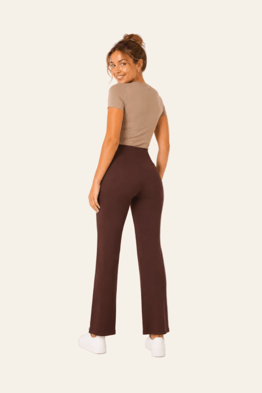 Joggingbroek met rechte pijpen en hoge taille