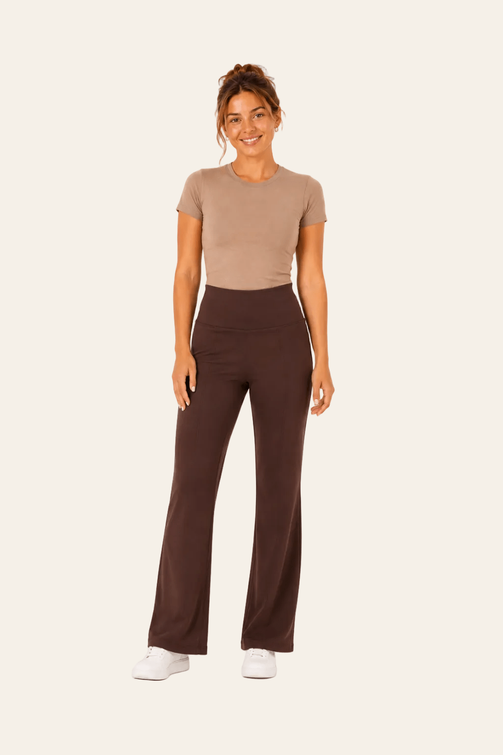 Joggingbroek met rechte pijpen en hoge taille