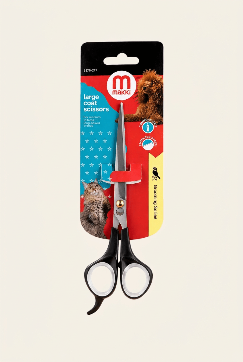 Mikki Classic vachtschaar Large met zwarte handgrepen en roestvrijstalen snijbladen in originele verkoopverpakking.