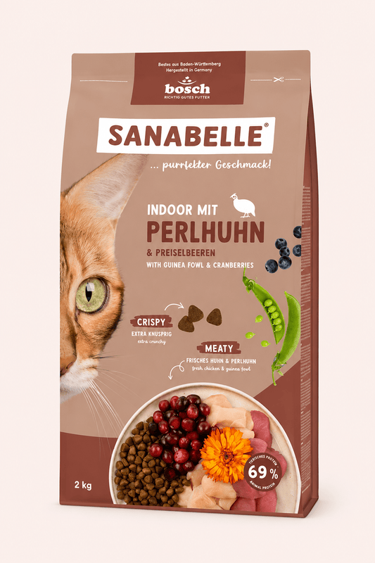 Sanabelle Indoor parelhoender kattenvoer 400 g