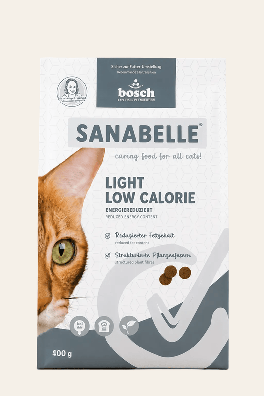 Sanabelle light low calorie caloriearme droogvoeding voor katten met overgewicht.