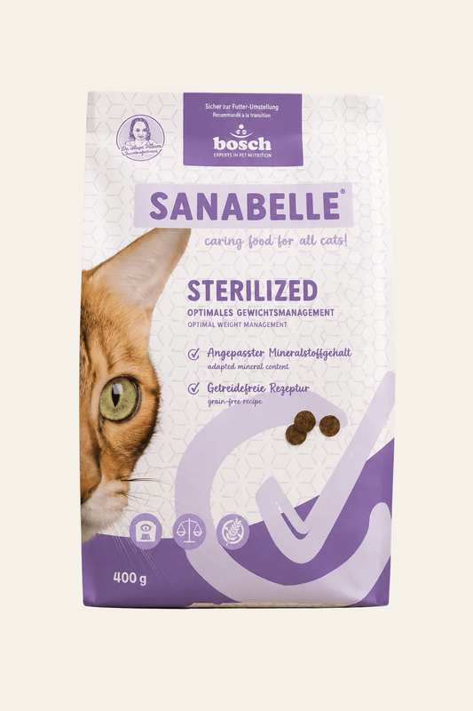Sanabelle sterilized graanvrije droogvoeding voor gecastreerde katten.
