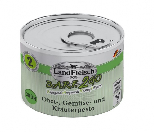 Landfleisch dog barf 2go fruit-, groenten- en kruidenpesto 6x200g