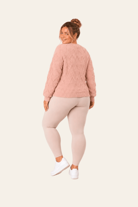 Trui met ronde hals en gevarieerde textuur in casual stijl