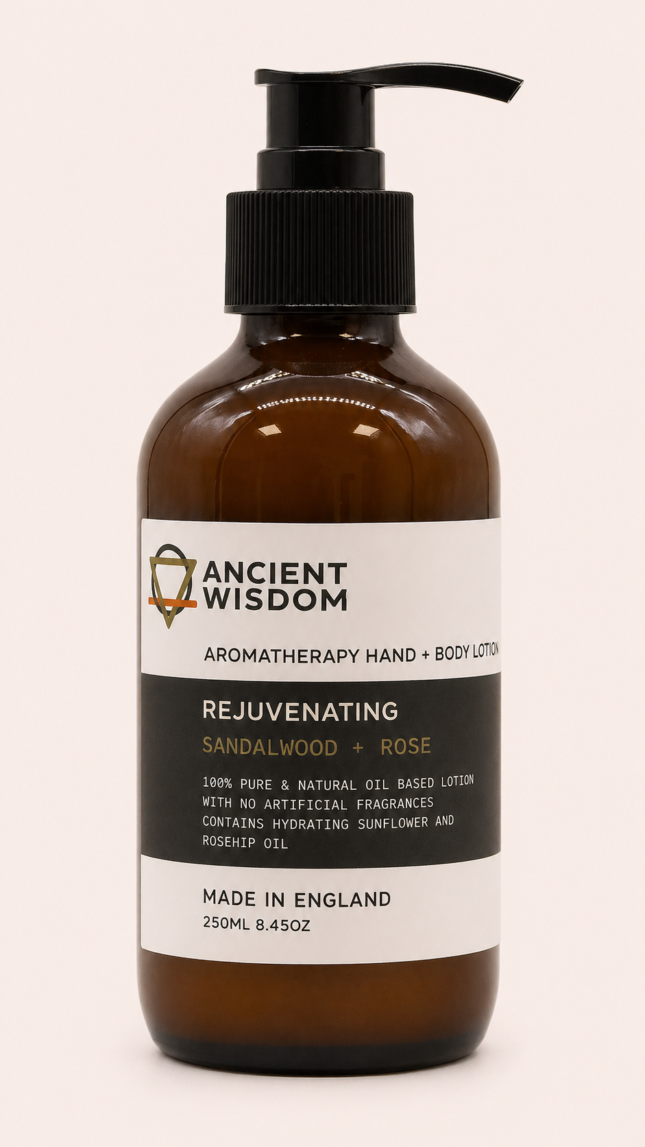Aromatherapie hand en bodylotion met sandelhout en roos