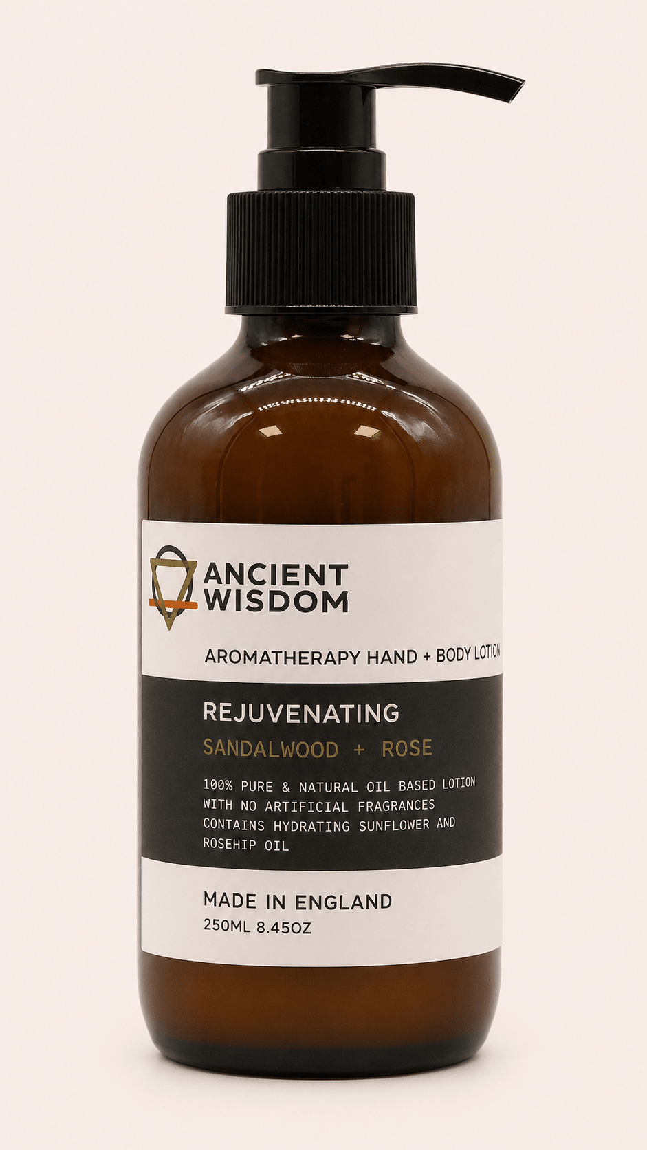 Aromatherapie hand en bodylotion met sandelhout en roos