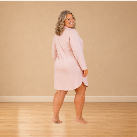 Tencel nachthemd dames poederperzik