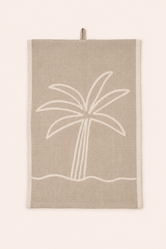 Linnen keukenhanddoek palmboom