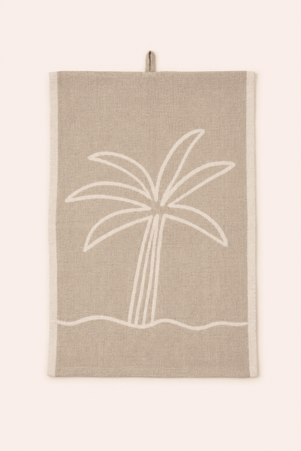 Paño de cocina de lino con palmera