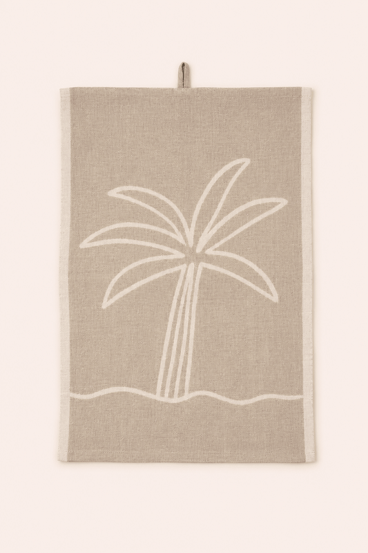 Linnen keukenhanddoek palmboom
