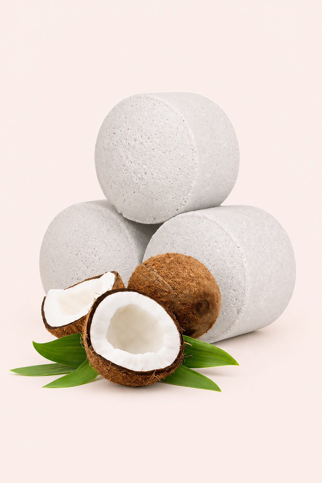 Doos met mini badbruisballen met kokosgeur