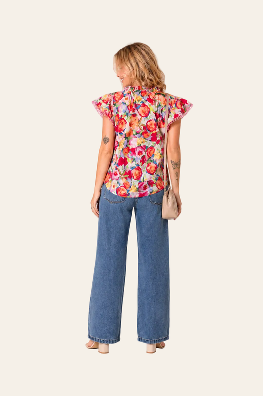Blusa con estampado floral