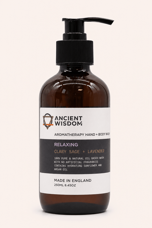 Gel de manos y ducha de aromaterapia con salvia y lavanda