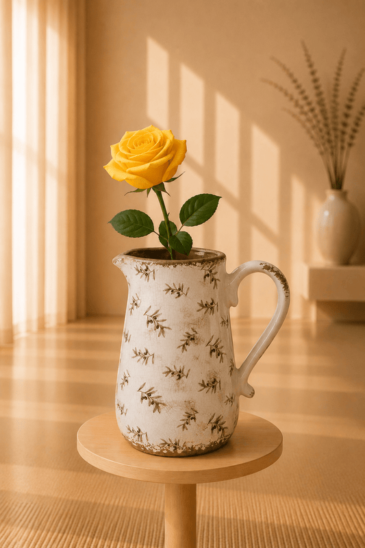 Jarra decorativa de cerámica con motivo de olivos
