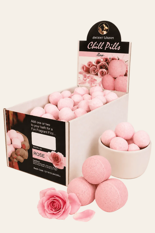 LMW Wellness-Care Doos met mini badbruisballen met rozengeur, aanvullende productweergave