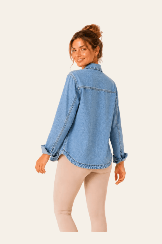 jovo denim dames spijkerjas met een klassieke pasvorm en handige zakken