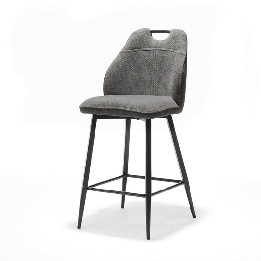 Barkruk in naturel met antraciet bekleding